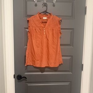 Hailey & Co Women's Sleeveless Orange Blouse Size S